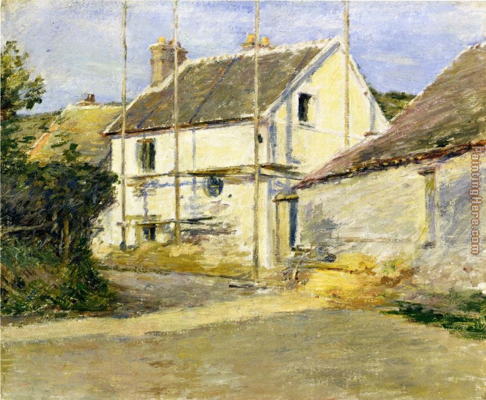 House with Scaffolding painting - Theodore Robinson House with Scaffolding art painting